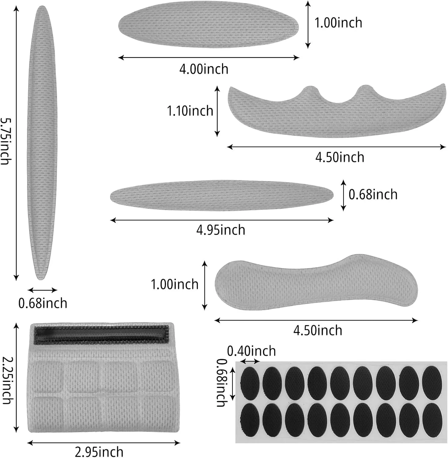 1 Set Cycle Helmet Pads, Padding Kit, Universal Foam Pads for Motorcycle Bike Cycling Helmet (Grey)