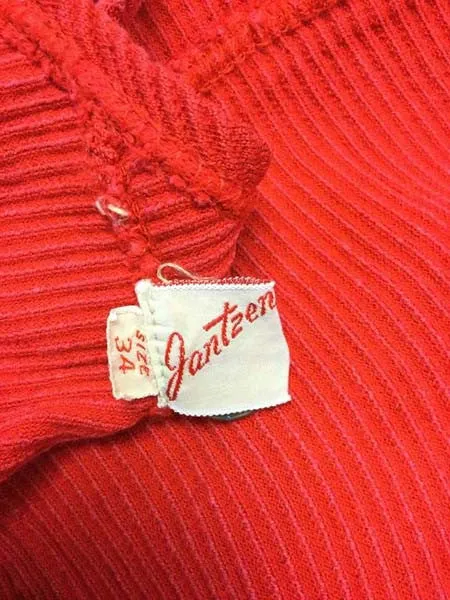 1930s Jantzen Red One Piece Swimsuit
