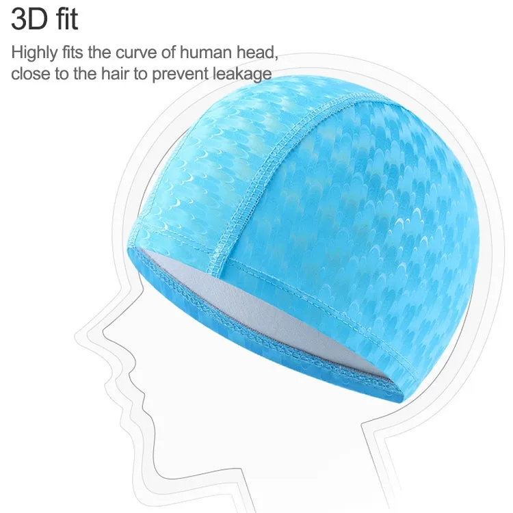 Adult Crescent PU Waterproof Comfortable Earmuff Swimming Cap(Silver Grey)