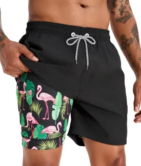 APTRO Men's Swim Trunks with Compression Liner 5 Inch Bathing Suit Beach Swimsuits