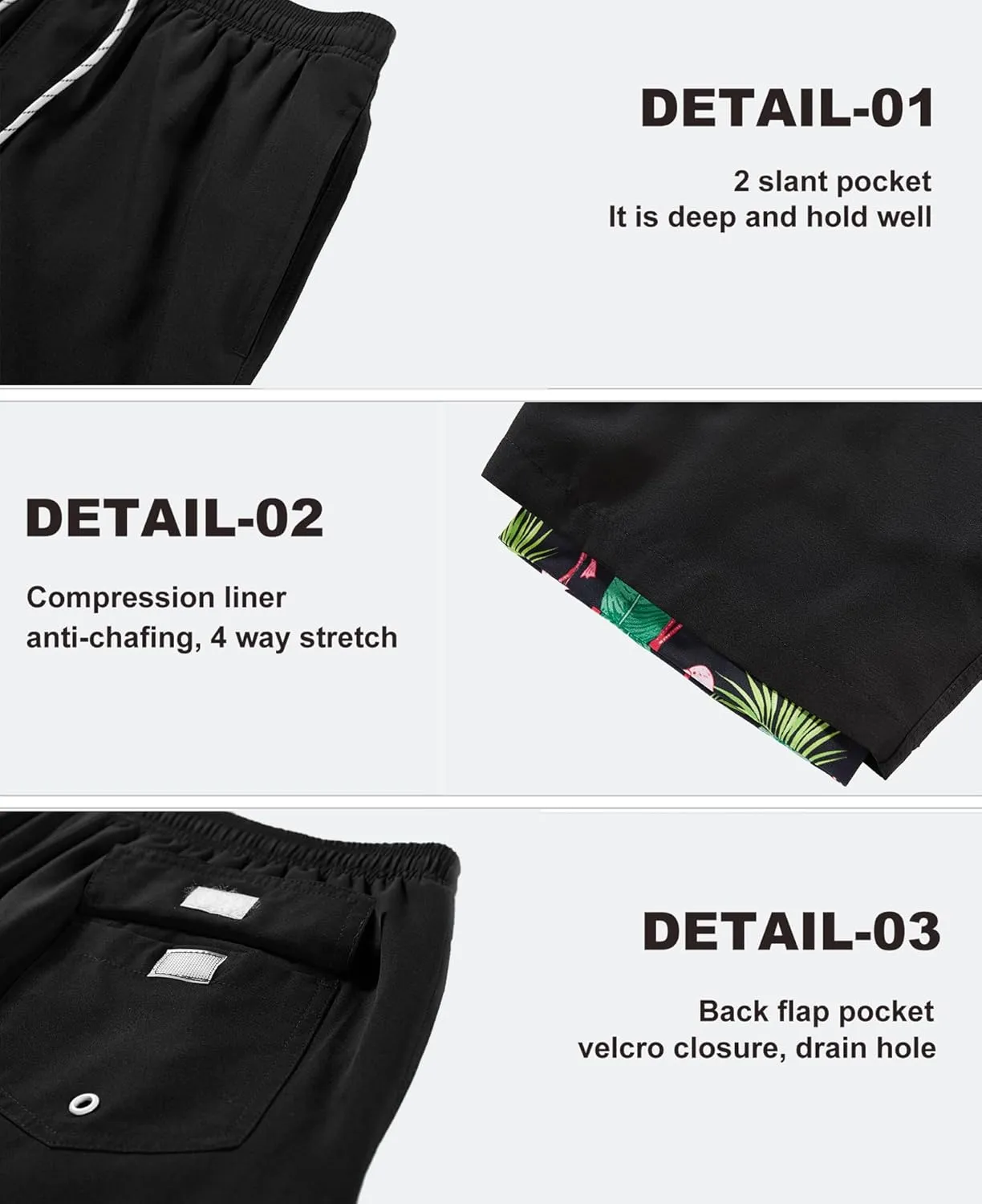 APTRO Men's Swim Trunks with Compression Liner 5 Inch Bathing Suit Beach Swimsuits