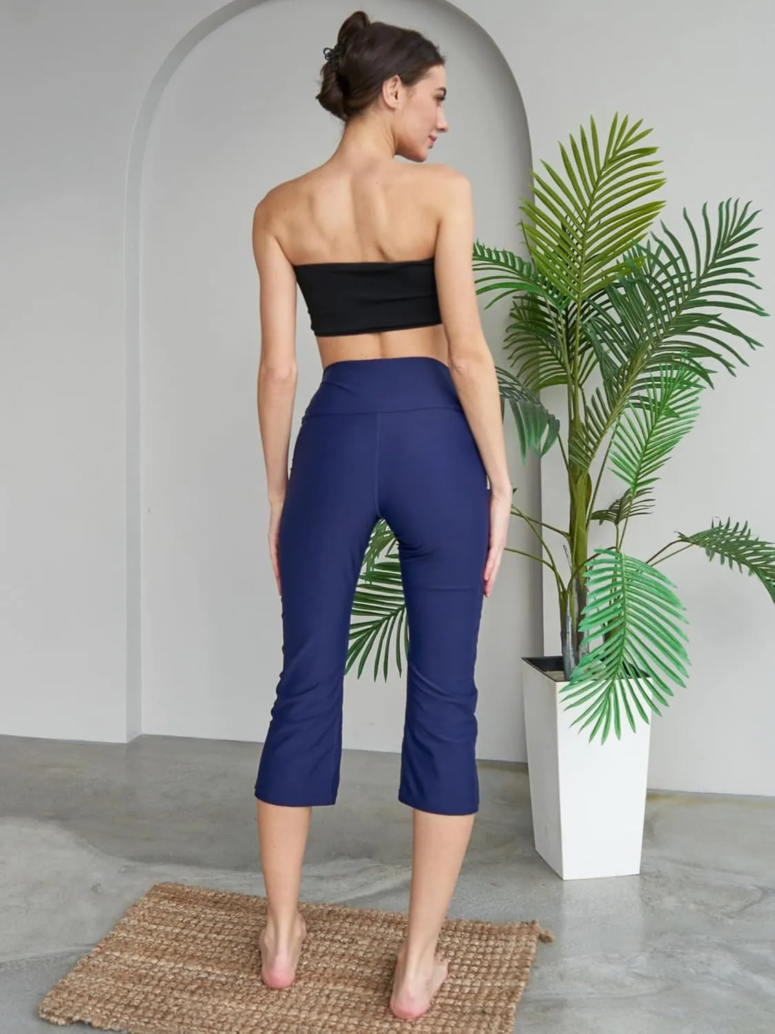 ATTRACO Womens Swim Capri Pants - Capri Swim Leggings for Women