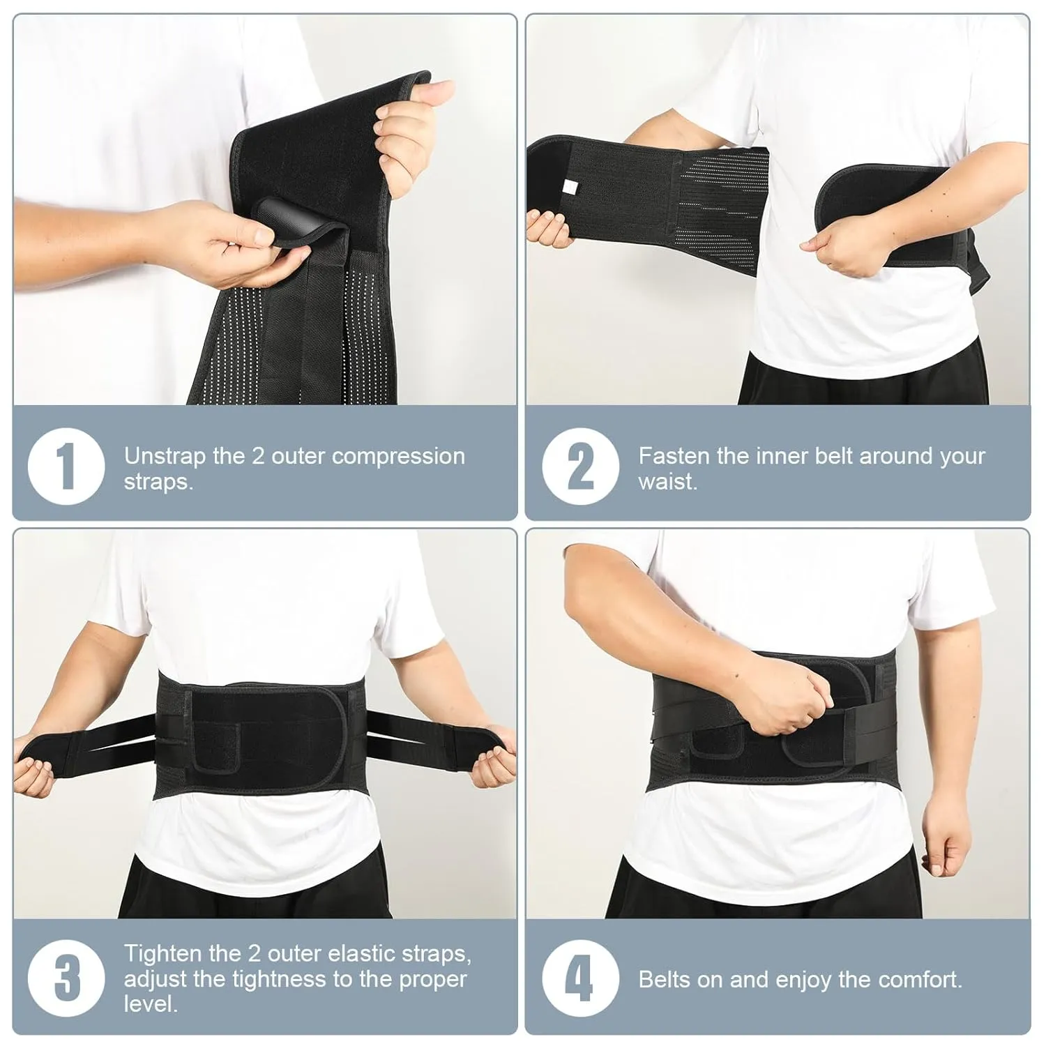 Back Brace for Lower Back Pain, for Men and Women, Superior Support Belt for Sciatica, Herniated Disc, and Scoliosis Relief - Breathable Lumbar Support for Work and Heavy Lifting