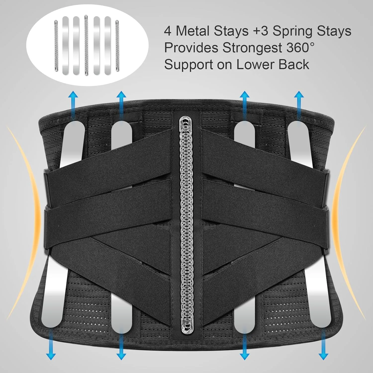 Back Brace for Lower Back Pain, for Men and Women, Superior Support Belt for Sciatica, Herniated Disc, and Scoliosis Relief - Breathable Lumbar Support for Work and Heavy Lifting