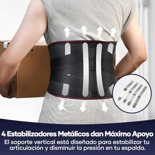 Back Brace for Lower Back Pain Women, Adjustable Back Support Belt for Men for Work,Breathable Lumbar Support Belt for Herniated Disc,Sciatica (Medium, Black)