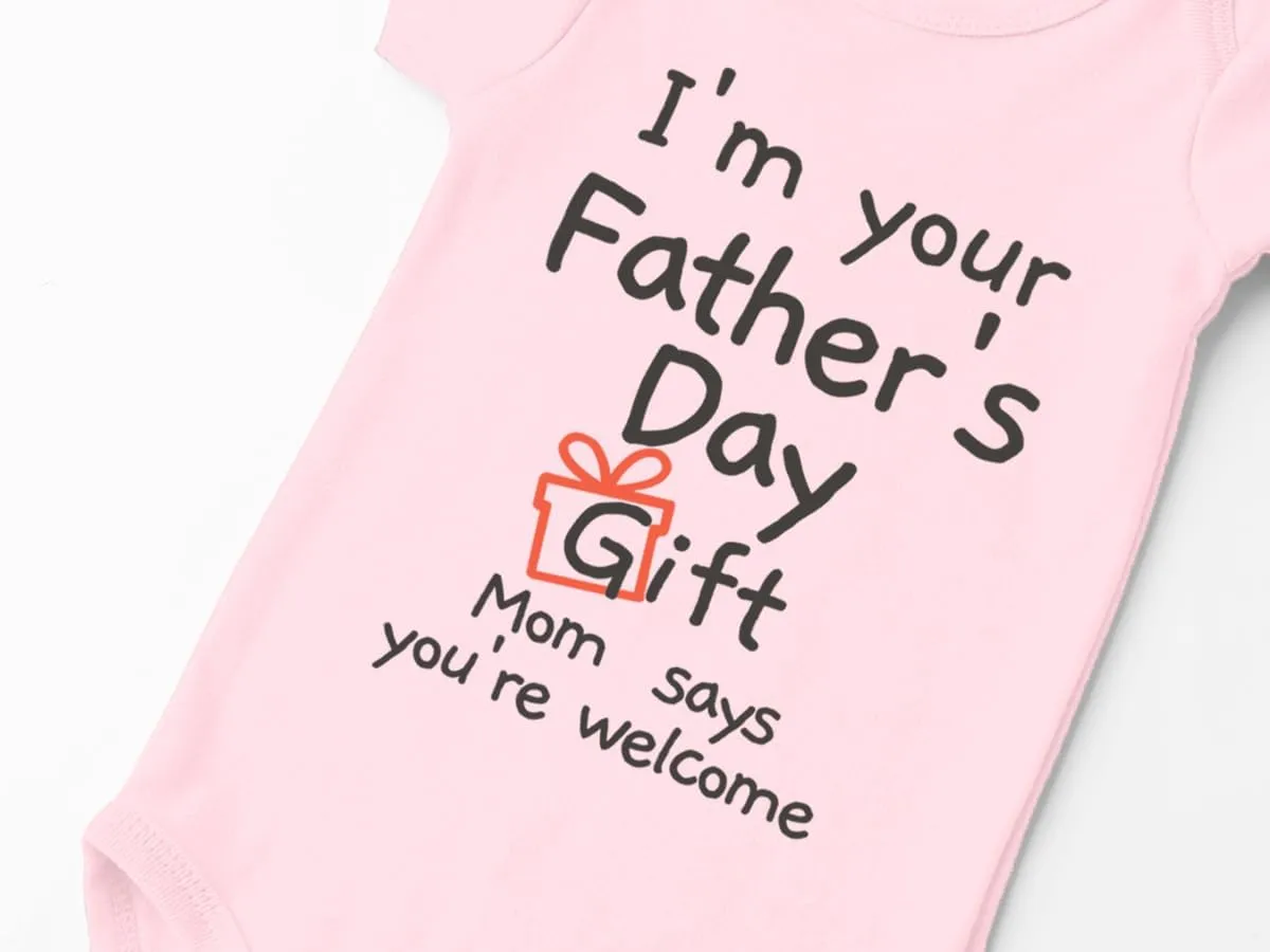 BesserBay Baby Happy Fathers Day Onesie Short Sleeves First Father's Day Outfit 0-12 Months