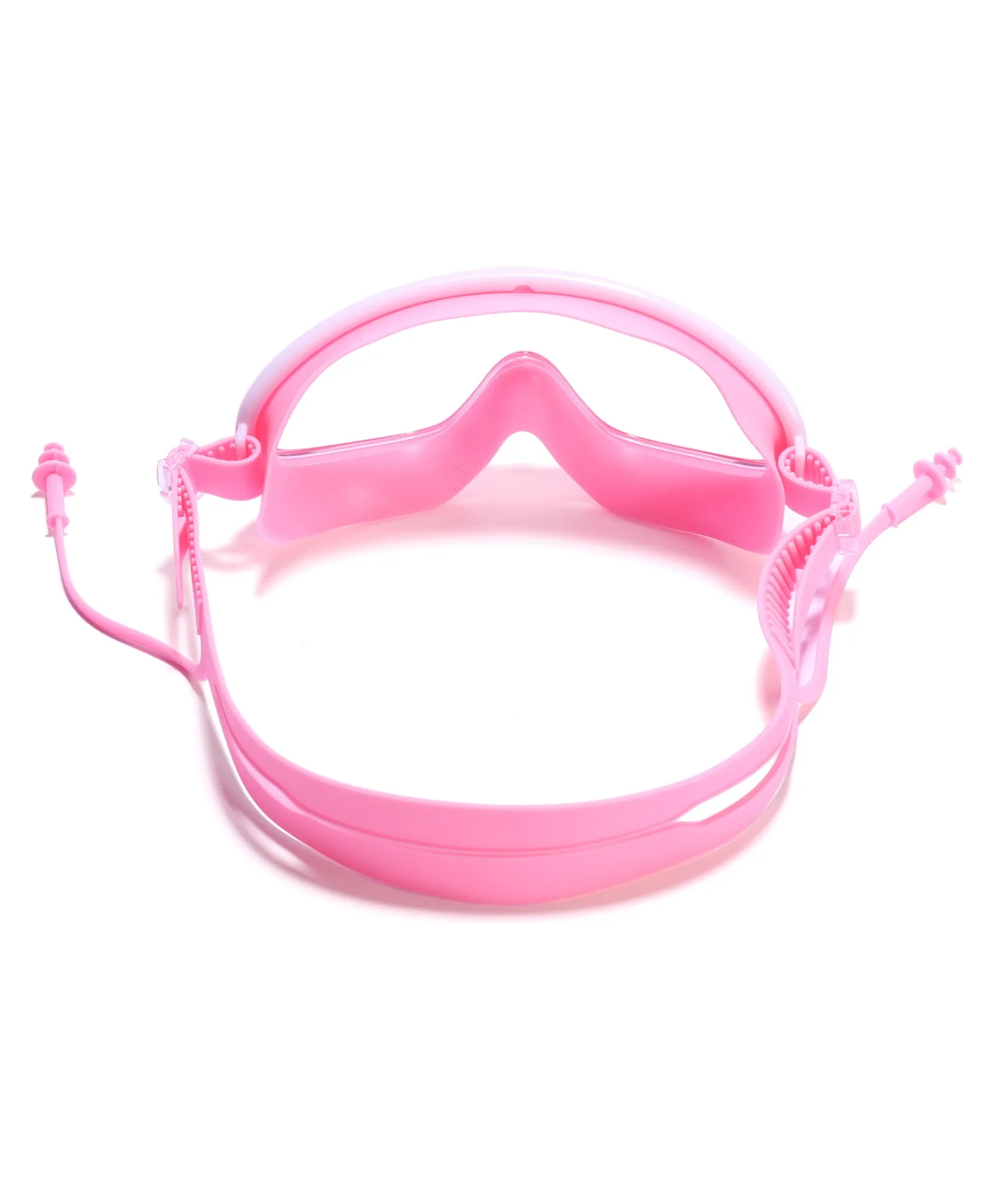 BIG FRAME SWIMMING GOGGLES WITH EAR PLUGS - PINK