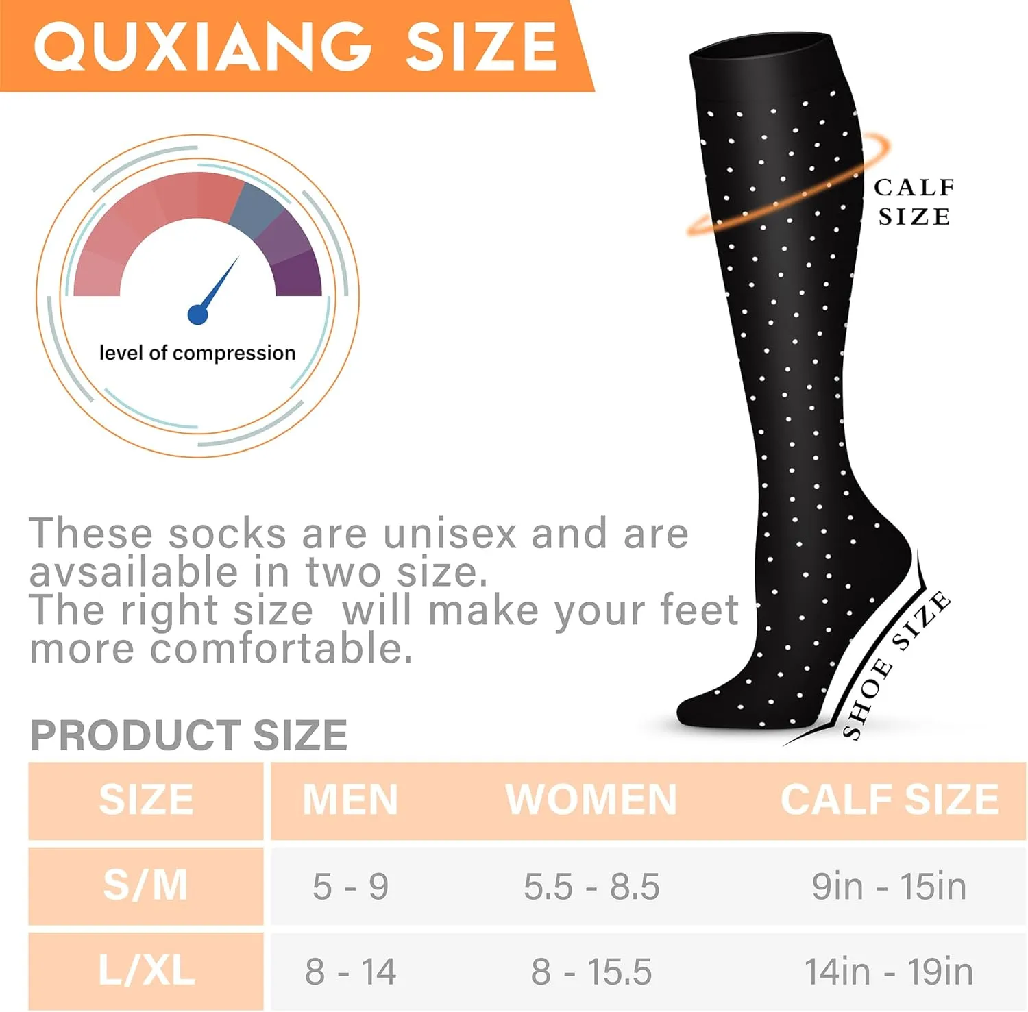 Compression Socks for Women & Men 15-20 mmHg, Best for Medical, Nursing, Running, Athletic, Varicose Veins, Travel