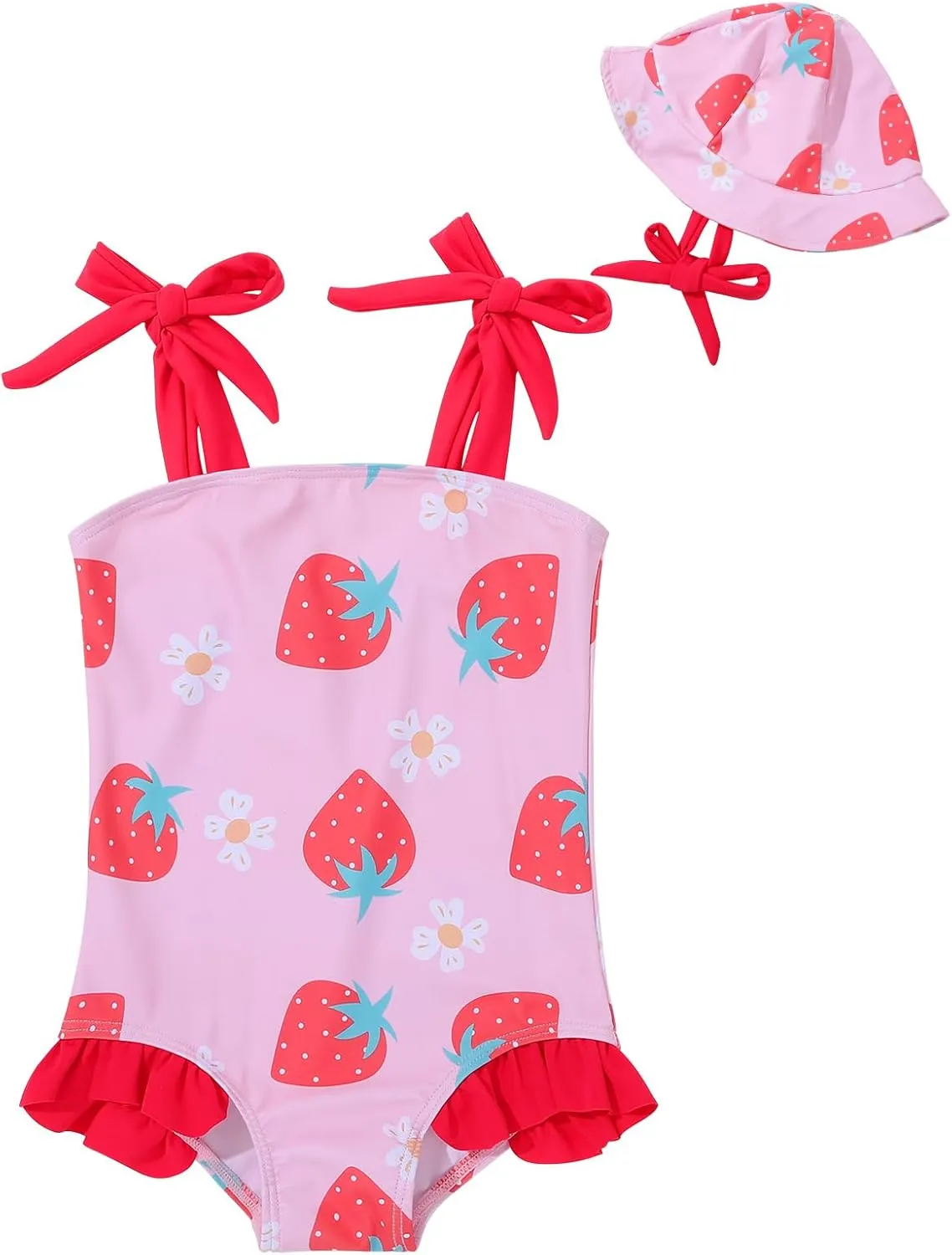 ESHOO Baby Girls Swimsuit Toddler Ruffled Bikini One-Piece Swimwear Baby Girl Bathing Suits Kids Swimming Bathing Beachwear