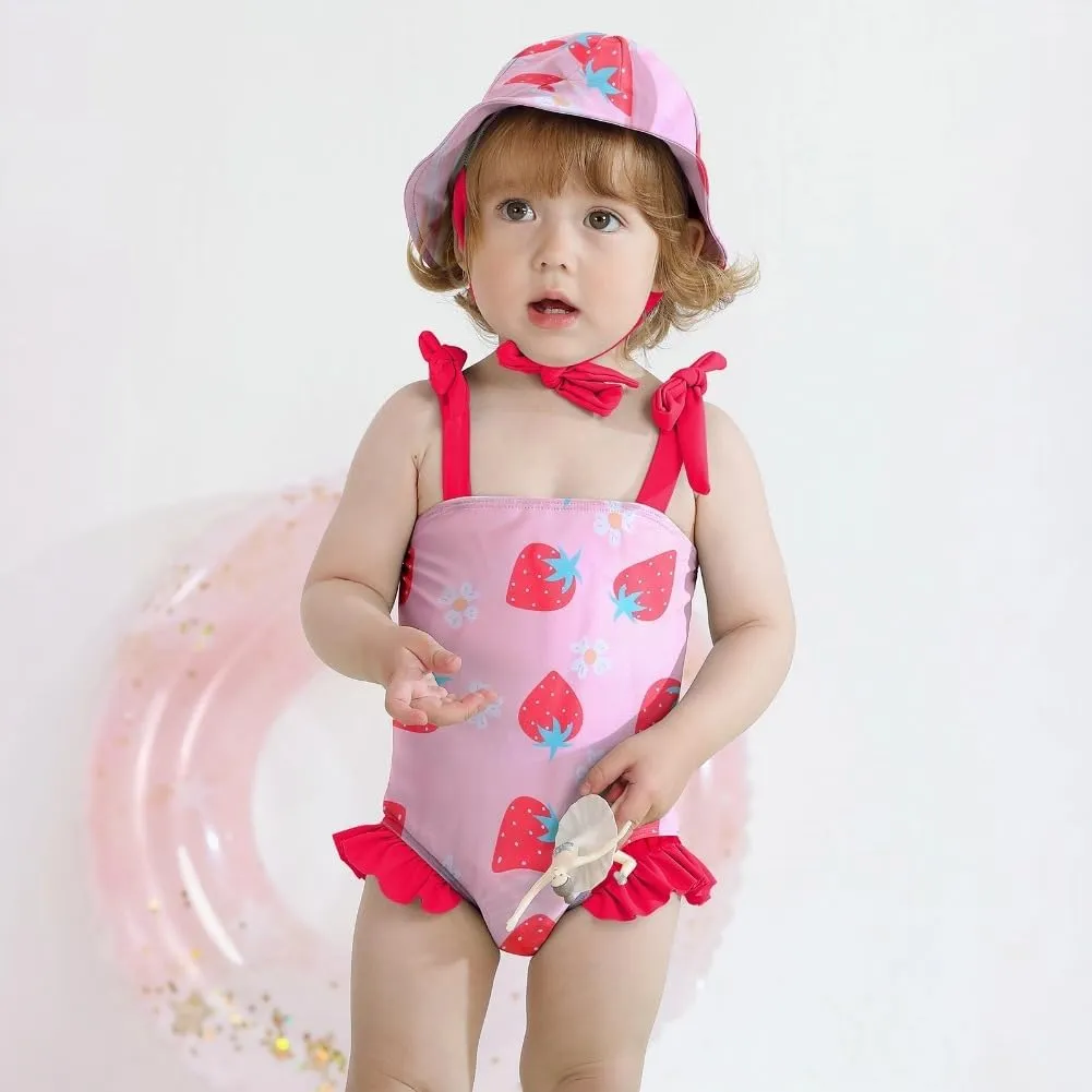 ESHOO Baby Girls Swimsuit Toddler Ruffled Bikini One-Piece Swimwear Baby Girl Bathing Suits Kids Swimming Bathing Beachwear