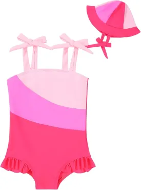 ESHOO Baby Girls Swimsuit Toddler Ruffled Bikini One-Piece Swimwear Baby Girl Bathing Suits Kids Swimming Bathing Beachwear