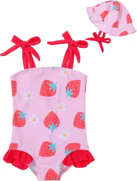ESHOO Baby Girls Swimsuit Toddler Ruffled Bikini One-Piece Swimwear Baby Girl Bathing Suits Kids Swimming Bathing Beachwear