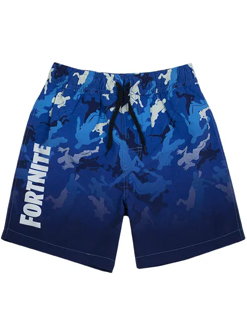 Fortnite Swim Shorts For Boys | Dark Blue Gamer Swimming Trunks