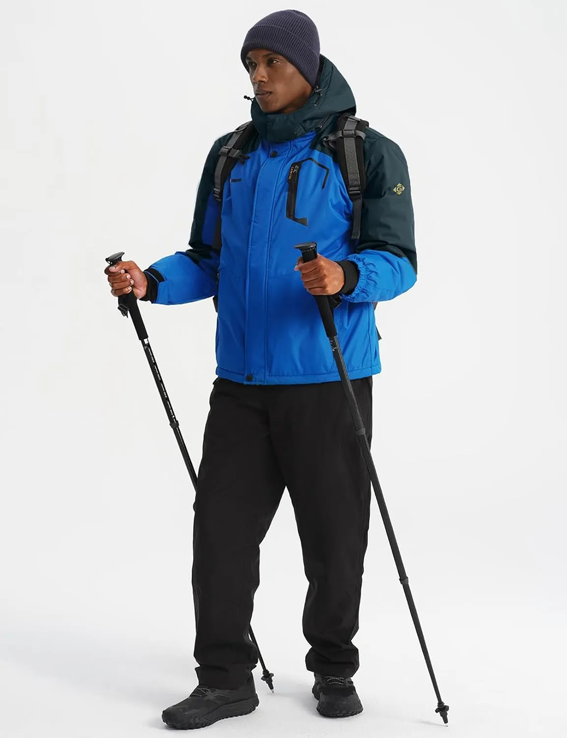 GEMYSE Men's Mountain Waterproof Ski Snow Jacket Winter Windproof Rain Jacket