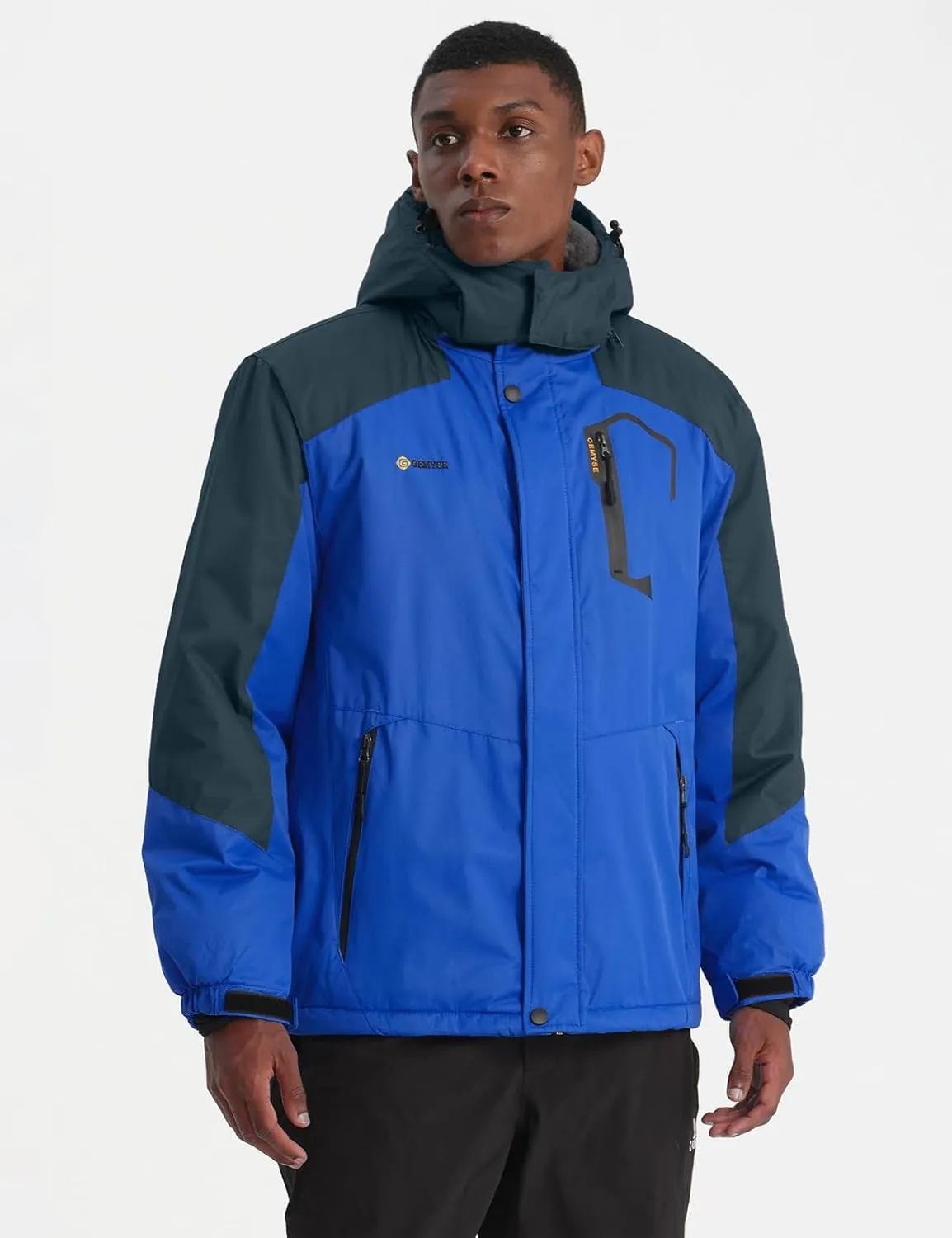 GEMYSE Men's Mountain Waterproof Ski Snow Jacket Winter Windproof Rain Jacket