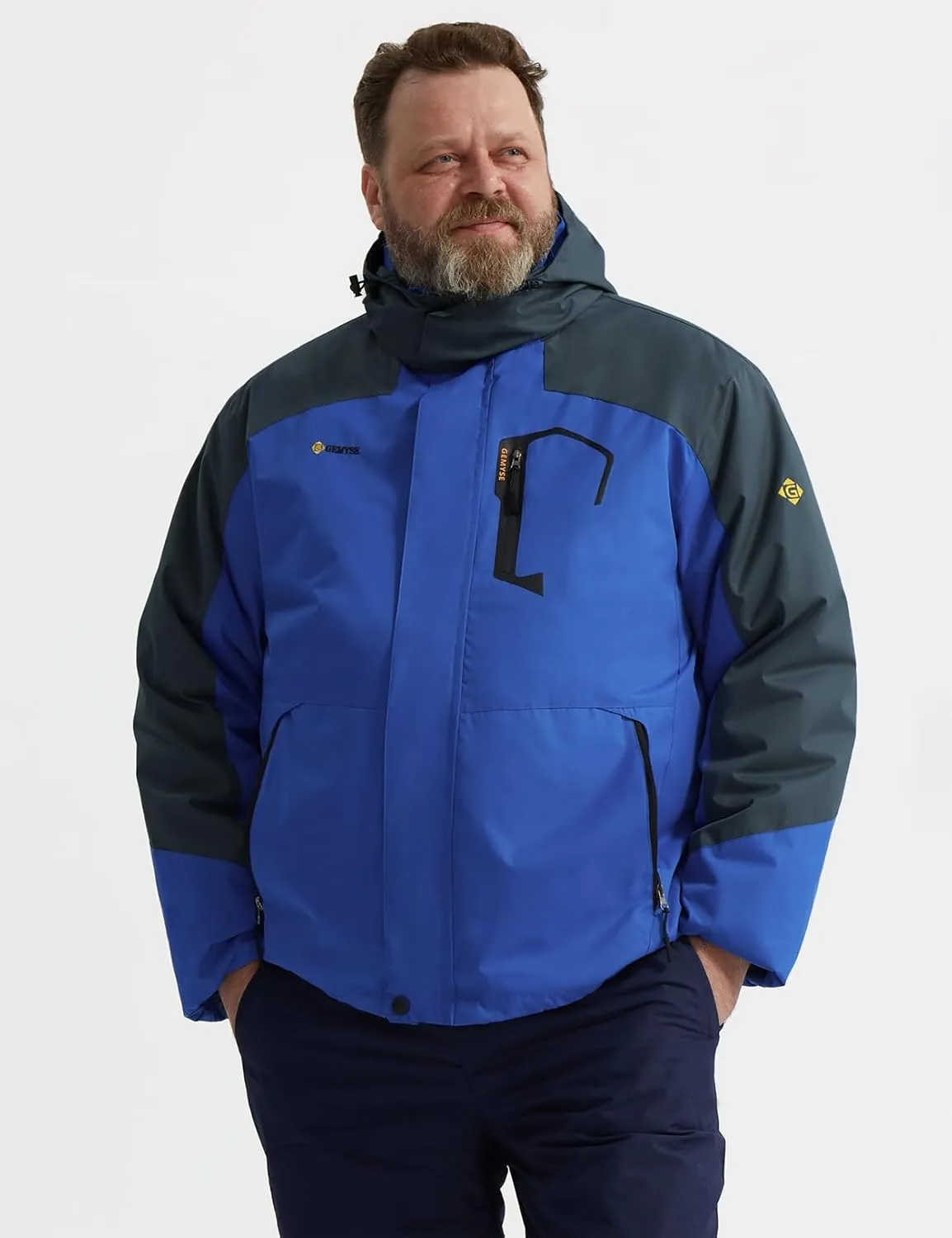 GEMYSE Men's Mountain Waterproof Ski Snow Jacket Winter Windproof Rain Jacket