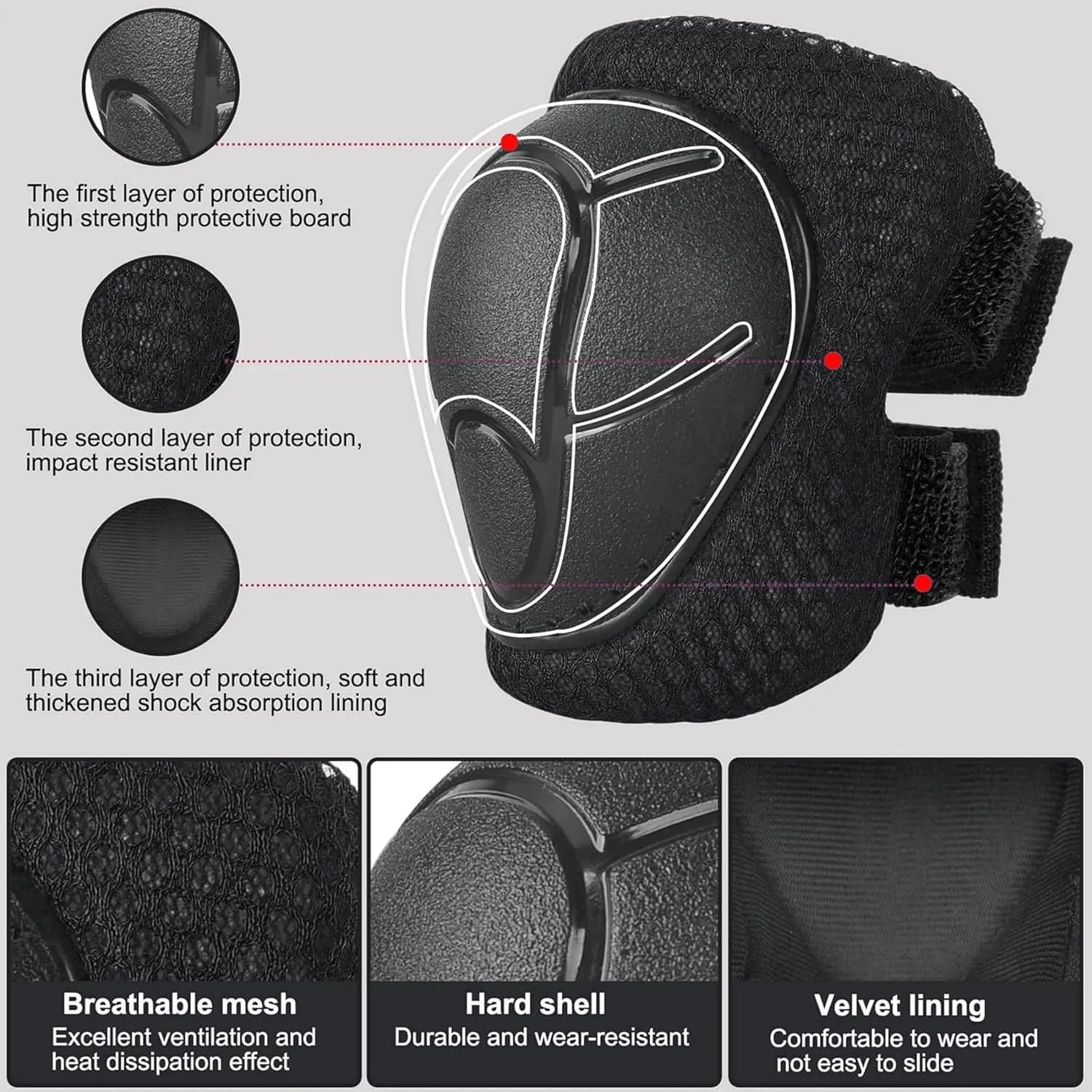 Kids/Youth Knee Pads and Elbow Pads Set with Wrist Guard 3 in 1 Kids Protective Gear Set for 3-14 Years for Skateboarding, Skiing, Cycling, BMX Biking, Running, Scooter