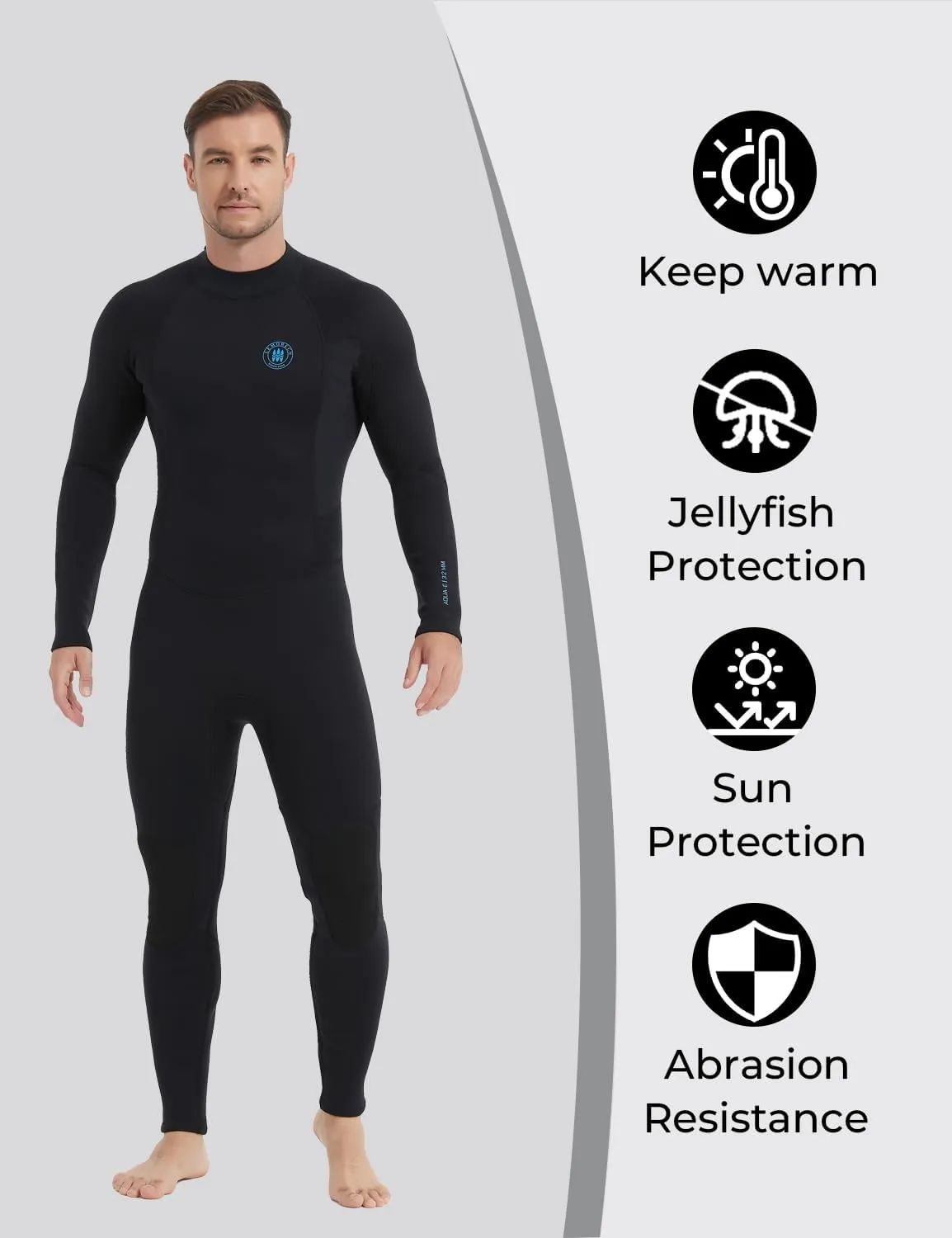 Lemorecn Men's Wetsuit 3/2mm and 5/4mm,Full Wetsuits for Men and Women,Wetsuits for Diving Snorkeling Surfing Swimming