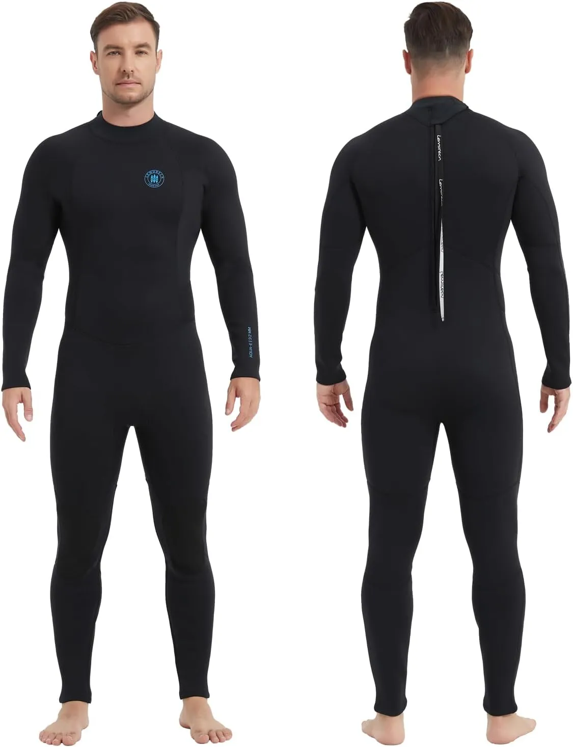 Lemorecn Men's Wetsuit 3/2mm and 5/4mm,Full Wetsuits for Men and Women,Wetsuits for Diving Snorkeling Surfing Swimming
