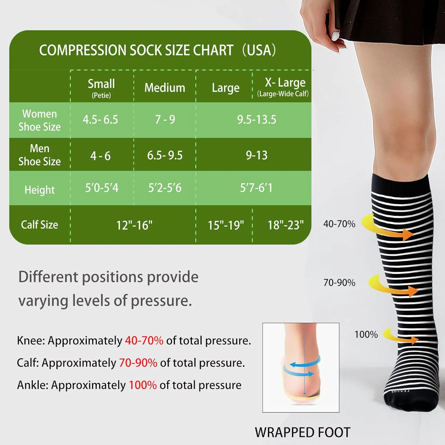LEVSOX Viscose for Bamboo Compression Socks for Women&Men 20-30 mmHg Knee High Cute Support Socks for Nurses Pregnacy Travel