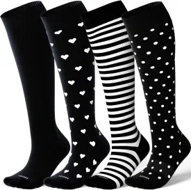 LEVSOX Viscose for Bamboo Compression Socks for Women&Men 20-30 mmHg Knee High Cute Support Socks for Nurses Pregnacy Travel
