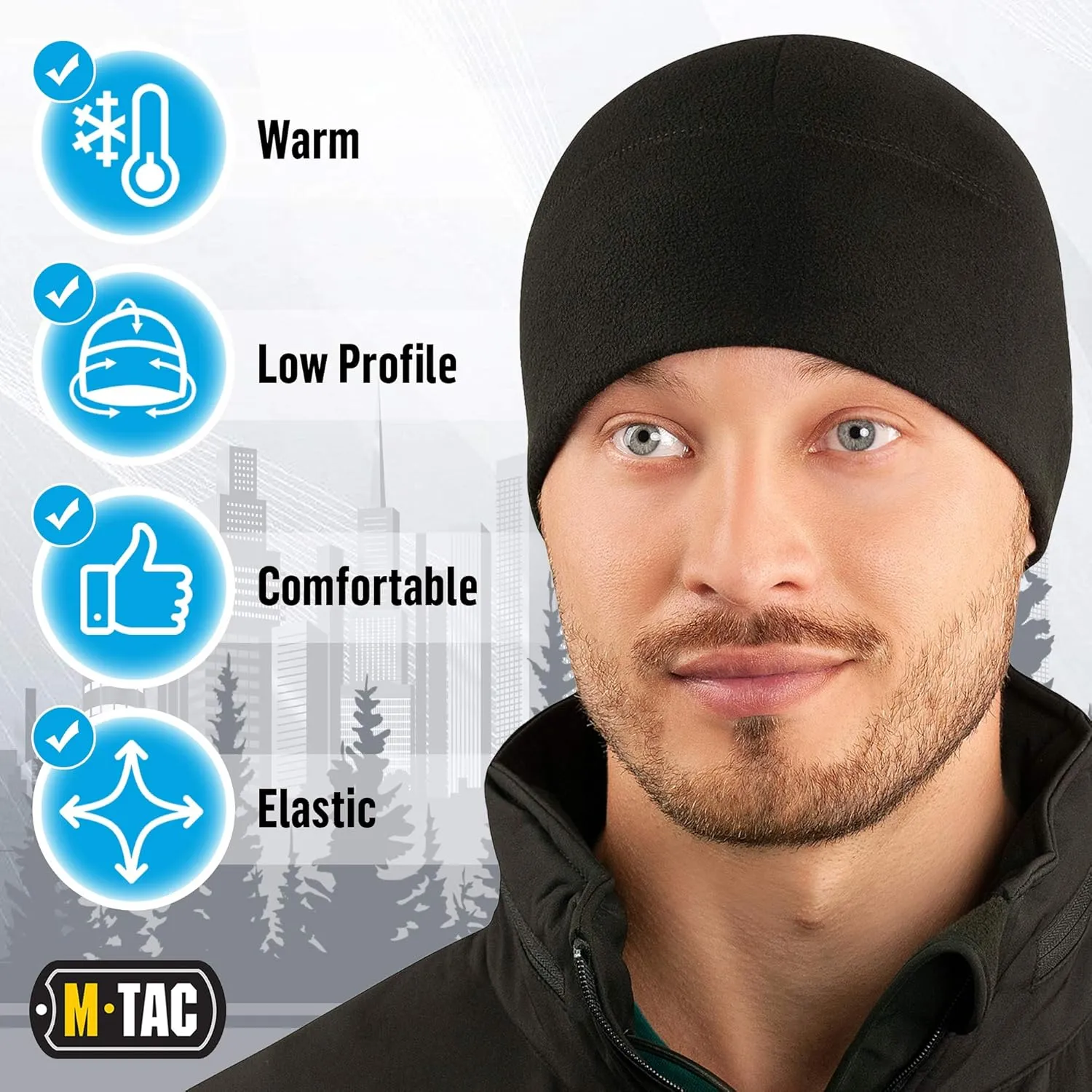 M-Tac Fleece Watch Cap - Army Military Tactical Beanie Hat Winter Skull Cap