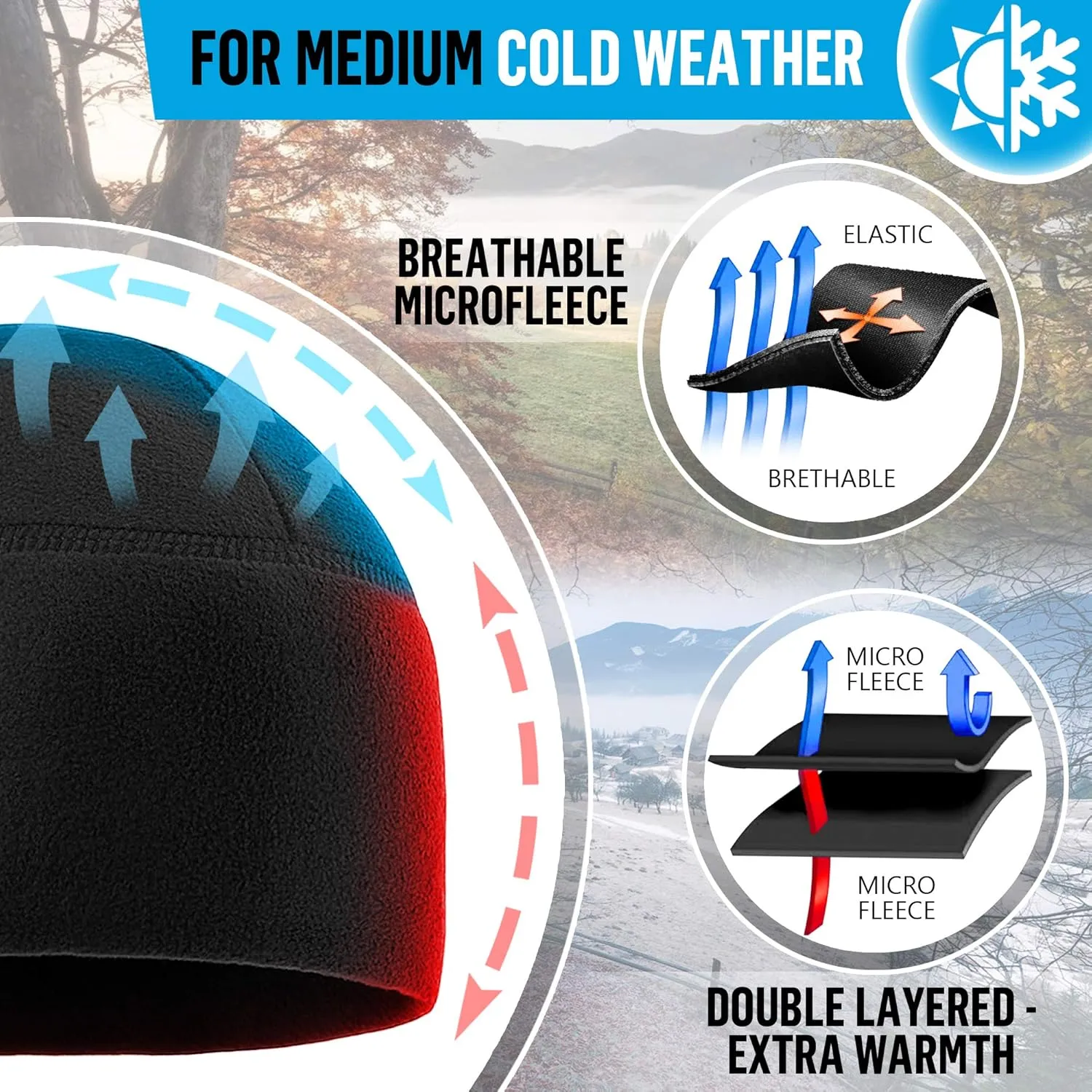 M-Tac Fleece Watch Cap - Army Military Tactical Beanie Hat Winter Skull Cap