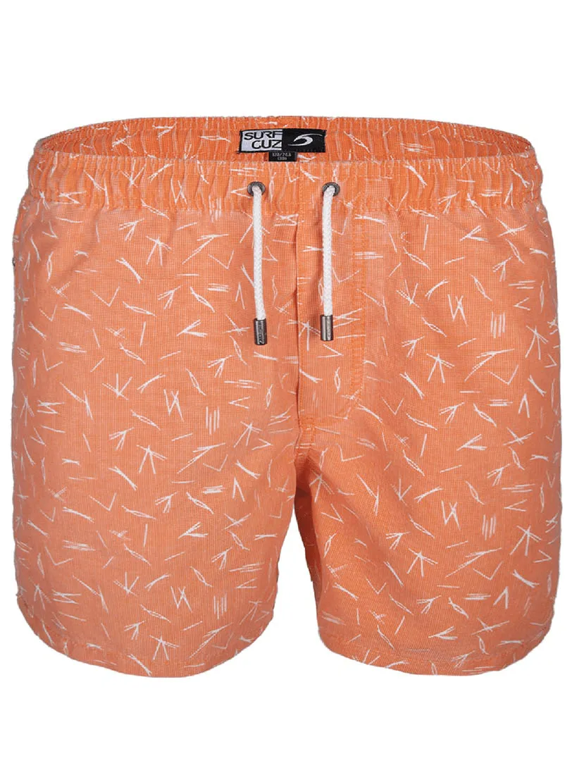 Men's Elastic Waist Swim Board Shorts Without Mesh Lining - SF0811