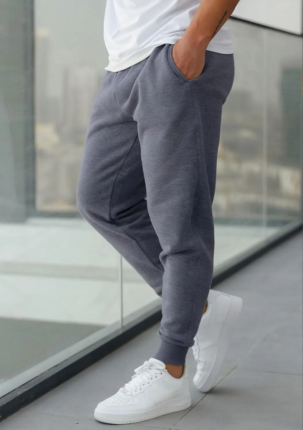 Men's Tacksuit 2-Piece Active Set:Fleece Pullover Sweatshirt and Sweatpants,Jogging Sweatsuit Outfit