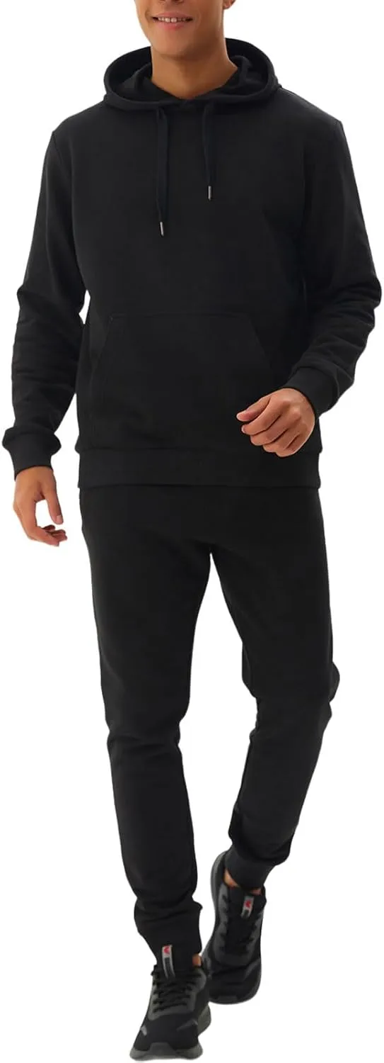 Men's Tacksuit 2-Piece Active Set:Fleece Pullover Sweatshirt and Sweatpants,Jogging Sweatsuit Outfit