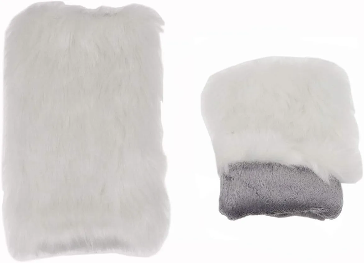 Newfancy Women Winter Furry Mittens Faux Fur Warm Soft Fingerless Half Finger Arm Warmer Gloves