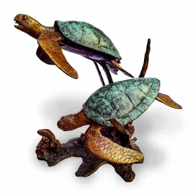 Pair of Swimming Sea Turtles