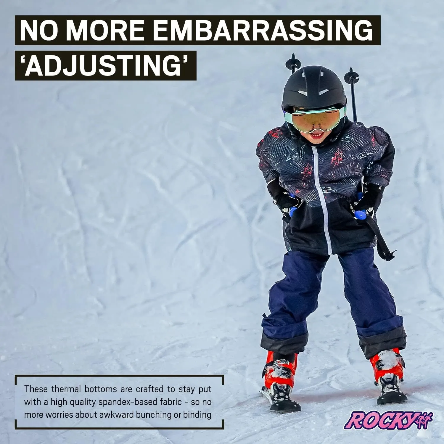 Rocky Boy's Thermal Bottoms Long Johns Fleece Lined Base Layer Pants Insulated for Outdoor Ski Warmth/Extreme Cold Pajamas