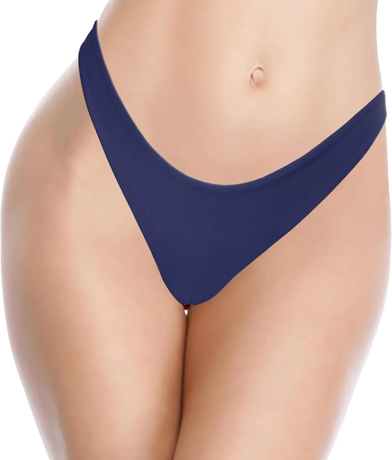 SHEKINI Women's U Cut Bikini Bottom High Cut Leg Brazilian Swim Bottom Low Rise Bottom