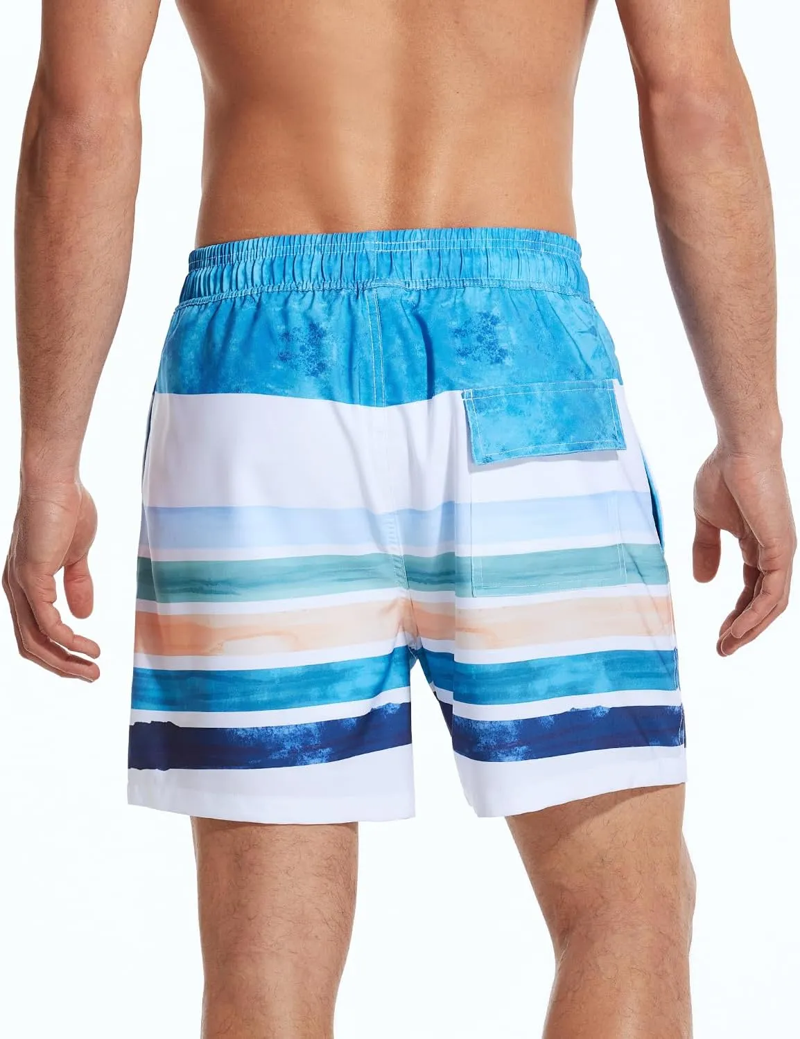 SILKWORLD Mens Swimming Trunks with Compression Liner 2 in 1 Quick-Dry Swim Shorts with Zipper Pockets