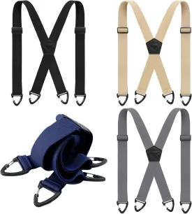 Sintege 4 Pcs X Back Hidden Suspenders Heavy Duty Hiking Suspenders Adjustable Under Clothing Invisible Belt