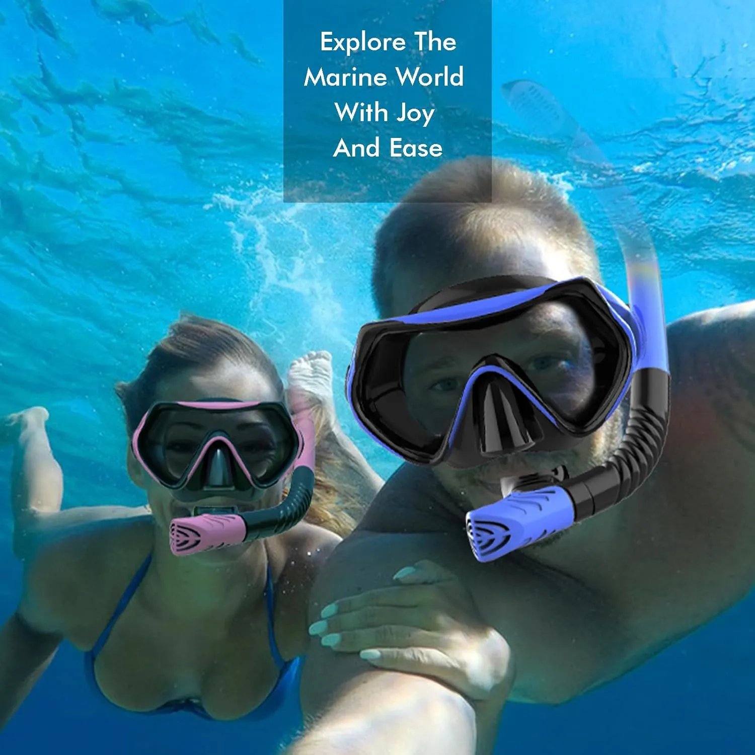 Snorkeling Gear for Adults, JRing Snorkel Mask Set with 180 Degree Tempered Glass Anti Fog Goggles Scuba Dry Top Snorkel for Swimming, Scuba Diving Mask for Men Women