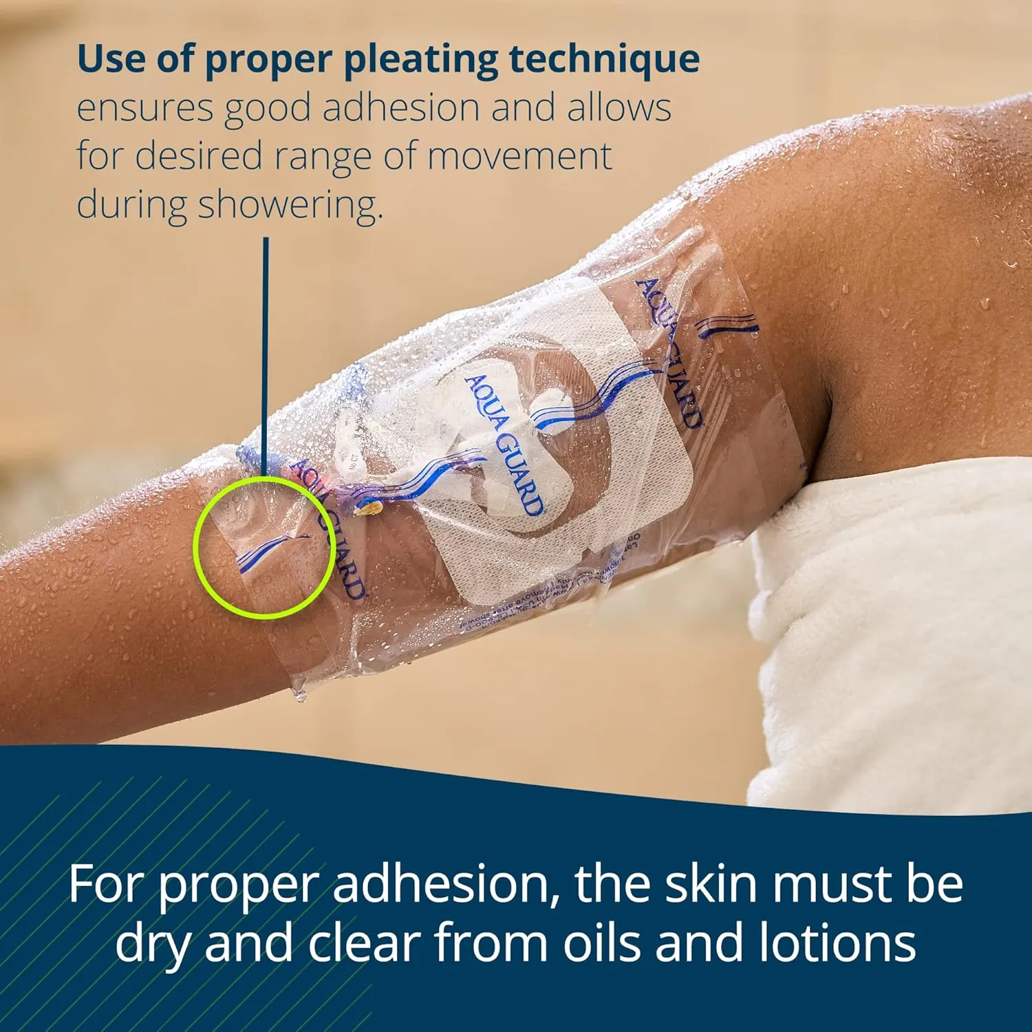 TIDI AquaGuard Sheet  7 x 7  Shower Protection Sheet  Self-Adhesive Moisture Barrier  Made without Latex  Wound Cover for Showering  98 Sheets Per Package  Home Medical Supplies (50010-CSE)
