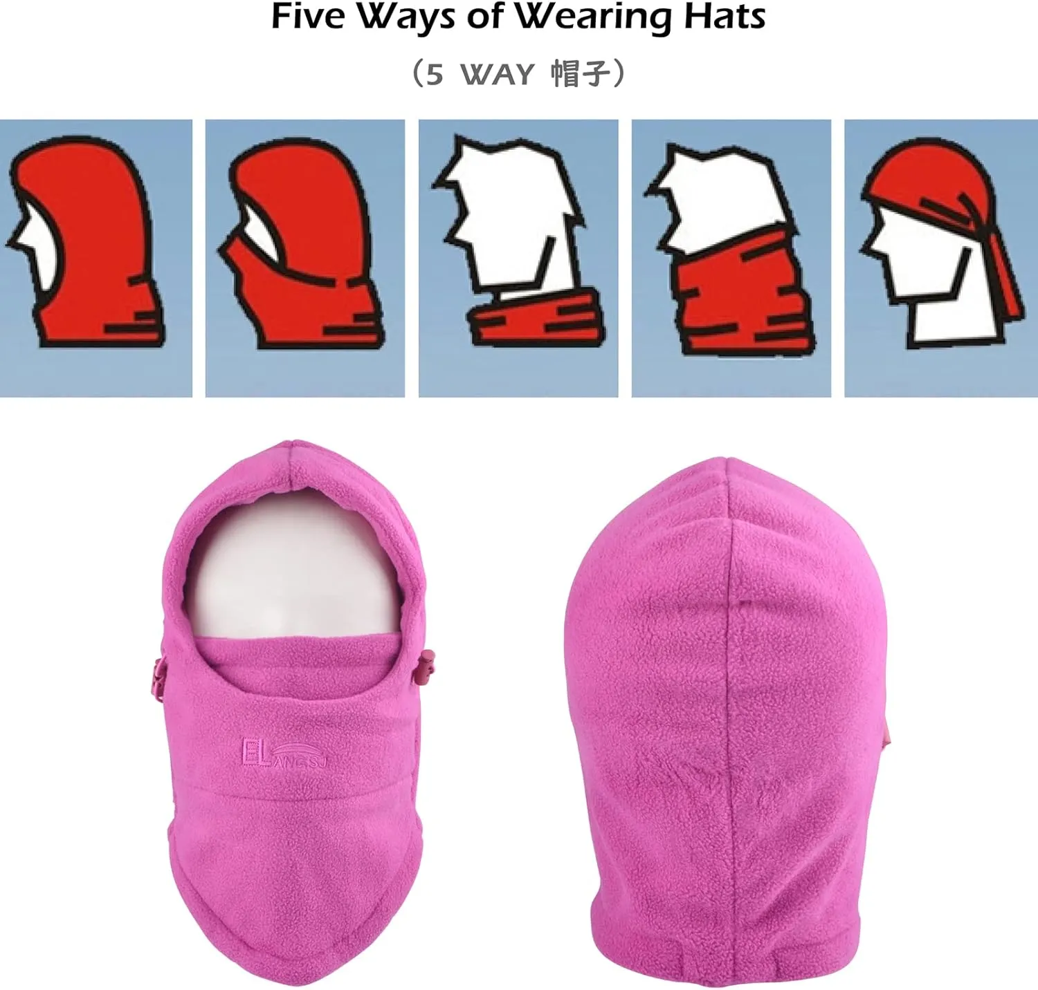 TRIWONDER Kids Winter Hats Balaclava Ski Mask for Boys Girls Toddlers Windproof Adjustable Cold Weather Face Mask Neck Warmer