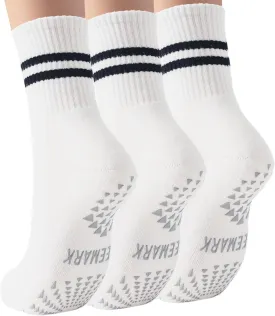ULEEMARK Womens Pilates Non slip Yoga Socks Dance Gym Exercise Ankle Socks
