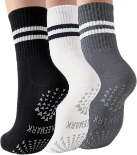 ULEEMARK Womens Pilates Non slip Yoga Socks Dance Gym Exercise Ankle Socks