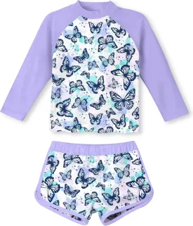 Vogseek Girls Rash Guard Two Pieces Swimsuit Long Sleeve Bathing Suit for 3-10 Years
